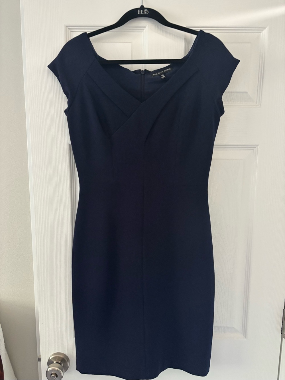 Saks Classic Navy Sheath Dress